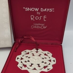 Longaberger Collectors Club 2005 Christmas Ornament Snow Days by Rose